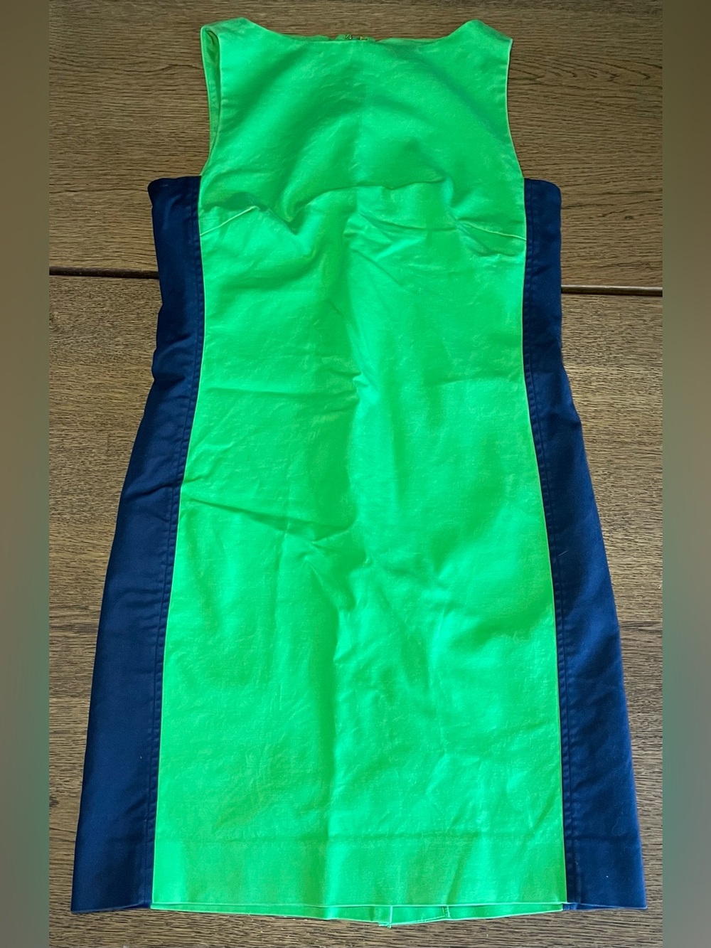 Lauren Ralph Lauren Petite 2P Green Navy Colorblock Sleeveless Sheath Dress